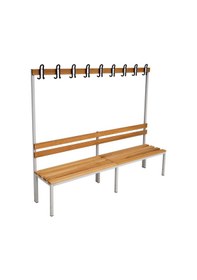 Resim Ayakkabılıksız 6 Ayaklı Tek Taraflı Bank, Kanca Şeritli Bank, 9 Kanca, 200x43x170 Cm, Spor Bankı 
