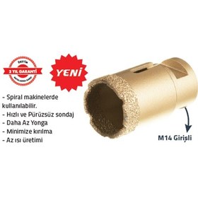 Resim Tomax Mermer Granit Elmaslı Panç M14 - 100 Mm Spiral 