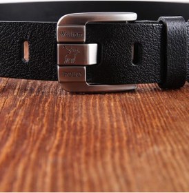 Resim William Polo Williampolo İtalyan Hakiki Deri Siyah 130 Cm Erkek Tokalı Kemer Siyah 