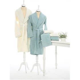 Resim Özdilek Aile Bornoz Seti Adria Krem-Mint Krem 