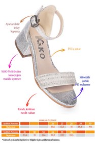 Resim Kiko Kids Elinor Çatlak Günlük Kız Çocuk 3 Cm Topuklu Sandalet Abiye Ayakkabı Gümüş 