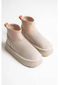 Resim Aidan Kadın Bej Kışlık İçi Kürklü Kalın Taban Bot Karışık - Çok Renkli 