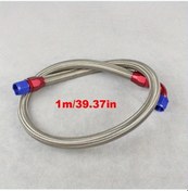 Resim Xuweiwei An10 1m 1.2m Paslanmaz Çelik Yağ Hortumu Silver 39 37 Inch Döner Uç Bağlantılı Otomotiv Yedek Parça 