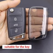 Resim For Volkswagen Araba Anahtar Kılıfı için - Hafif TPU Koruyucu Kılıf Metal Ekleme ile Hız, Polo, Golf, Tiguan, Lavida, Santana, Corrado, Taurus, Touareg, Q3, Q5, Q7, T-Cross, T-Roc - Siyah ve Şeffaf olarak Mevcut, Araba Anahtar Koruyucu | Şık Anahtar Tasarımı | Dayanıklı Anahtar Kılıfı, Araba Anahtar Tutucu 