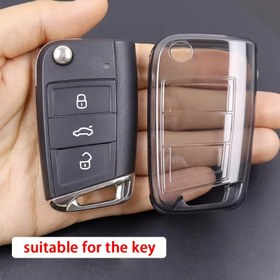 Resim For Volkswagen Araba Anahtar Kılıfı için - Hafif TPU Koruyucu Kılıf Metal Ekleme ile Hız, Polo, Golf, Tiguan, Lavida, Santana, Corrado, Taurus, Touareg, Q3, Q5, Q7, T-Cross, T-Roc - Siyah ve Şeffaf olarak Mevcut, Araba Anahtar Koruyucu | Şık Anahtar Tasarımı | Dayanıklı Anahtar Kılıfı, Araba Anahtar Tutucu 