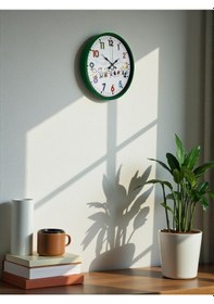 Resim Büro Ev Ofis Duvar Saati İçin 36cm Yeşil Çocuk Odası Mekanizma Diğer 