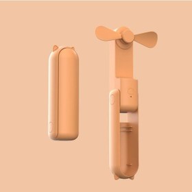 Resim Taşınabilir Elektrikli Vantilatör Katlanabilir 3'ü 1 Arada Mini Vantilatör Turuncu, 