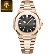 Resim Store Poedagar Gold içi Siyah Patek Model Su Geçirmez Çelik Erkek Saat 