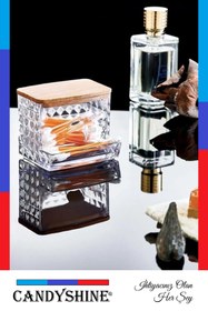 Resim CandyShine Ahşap Kapak 3'lü Organizer Set Modern Pamukluk Düzenleyici Şık 3'lü Pamukluk Set 