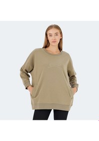 Resim Slazenger VIKENTI SW Oversize Kadın Cepli Oversıze Koyu Yeşil Sweatshirt 