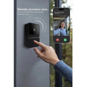 Resim Mossem Wifi Akıllı Kapı Zili 85 Derece Geniş Açı Android Ios Uyumlu 