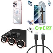 Resim CEPCASE Iphone 14 Pro Max Kılıf Magsafe Ekran Koruma Lens Koruma Yeni Nesil Usb Komble Set Takım 