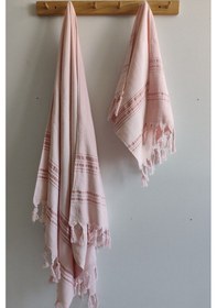 Resim %100 Pamuk Peştemal Saç Havlusu Takımı-plaj Havlusu Seti Yavruagzı Yavruağzı 