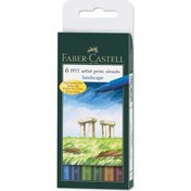 Resim Faber-Castell Pitt Çizim Kalemi Fırça Uç "Manzara" 6'lı poşet 