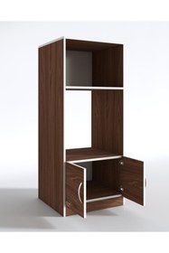 Resim Kenzlife Ankastre Fırın Dolabı Ahsen cvz 144(Y)*60(G)*56(D) Mutfak mikrodalga mat ceviz suntalam 