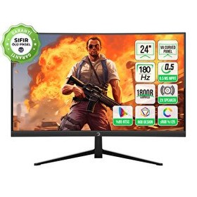 Resim Gamepower VIVID T40 24" RGB 180Hz 0.5 Ms 2x2W VA Speaker Curved Oyuncu Monitörü 