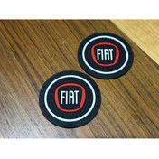 Resim Fiat Silikon Bardaklık Altlığı 2’li Set Araç Içi Bardak Altlığı Aksesuar Fiat Logolu 72mm 