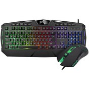 Resim KMG01 RGB Aydınlatma Kablolu Klavye Mouse Set Preo