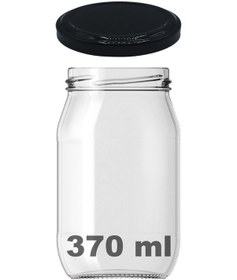 Resim Afracam 370 ML Siyah Metal Kapaklı Şeffaf Cam Kavanoz 