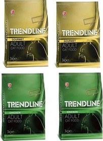 Resim Trendline Tavuk + Gurmet Yetişkin Kedi Maması 4 x 1 KG 