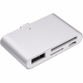 Resim Type C Usb 3.1 Kart Okuyucu SD MicroSD Tf Hub All in Çevirici Dönüştürücü Adaptör 