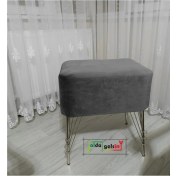 Resim AldaGelsin Ultra Lüks Metal Ayak Alda Parrot Puf Gümüş 