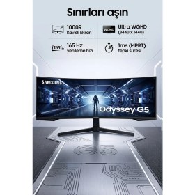 Resim Samsung Odyssey G5 LC34G55TWWRXUF 34" 165Hz 1ms (HDMI+Display) FreeSync WQHD Curved LED Monitör 