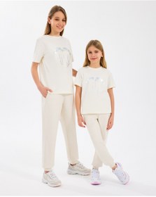 Resim SKECHERS Essential G Jogger Sweatpant Büyük Kız Çocuk Beyaz Eşofman Altı Sk232075-102 