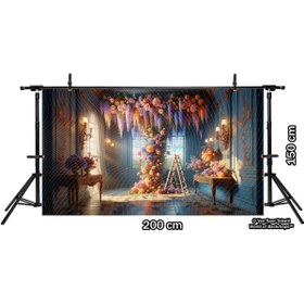 Resim Venspor Görkemli Çiçek Bahçesi İç Mekan Temalı Arkaplan, 200x150cm, Fon, Duvar Örtüsü 