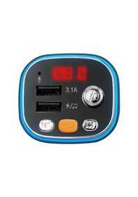 Resim S-link Sl-bt306 Çift Usb 5v 3.1a Rainbow Işıklı Led Ekran Tf Kartlı V5.0 Bluetooth Fm Transmitter 