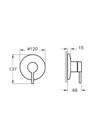 Resim Vitra Origin A4262136Wtc Ankastre Duş Bataryası - Sıva Üstü Grubu Minibox Mat Siyah 