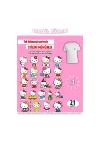 Resim Ütü İle Yapışan Kıyafet Etiketi Hello Kitty 21li Set Karışık 