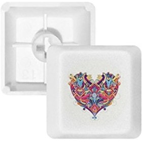 Resim DIYthinker Kalp Oyun Kartları Geometrik Desen PBT Klavye için Klavye Beyaz OEM İşaretleme Baskı R1 