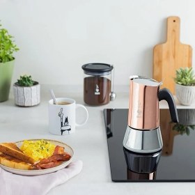 Resim Lidyahan Store - Venus: 4 Cups Ocak Üstü Espresso Pişirici - 170ML - Kahverengi, Gümüş Renk - Paslanmaz Çelik Gövde - Patentli Güvenlik Valfi - Tüm Ocak Türleri Için Uygundur (Indüksiyon Dahil) 