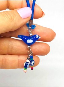 Resim Lacivert Kuş Araba Nazarlık, Cam Aksesuar, Araba Nazar Süsü 