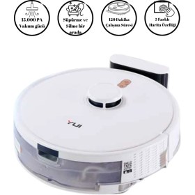 Resim Yui RS16 15.000 Pa Akıllı Robot Vacuum & Mop Süpürge Beyaz (Yuı Türkiye Garantili) 
