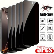 Resim 5 Adet Temperli Cam Gizlilik Ekran Koruyucu iPhone 16 15 Pro Max Plus 16e 14 13 Pro Plus 12 Mini 11 XR X XS Max Tam Kapsama Anti-Casus Parlak Kalkan, HD Netlik, 9H Sertlik, Kolay Kurulum 
