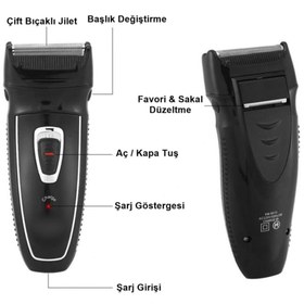 Resim Janva 8700 Şarjlı Çift Bıçaklı Tıraş Makinesi, Saç Sakal Bıyık Kesme Traş Makinesi 