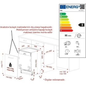 Resim Teka Dfı 46700 Ankastre Bulaşık Makinesi, Tam Entegre, 7 Programlı, 14 Kişilik 