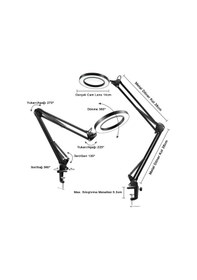 Resim Hpy Pazar 33 Cm Çift Kollu Usb Kontrollü Aydınlatmalı Büyüteç 64 Led, 8x 