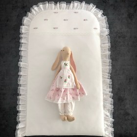 Resim El İşi İşlemeli Şerit Detaylı Alt Açma & Portbebe - Pembe / Biye+Fırfır 