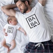 Resim venüsdijital Baba Bebe Tasarım Beyaz Tshirt Zıbın (tekli Üründür Kombin Yapmak Için 2 Adet Sepete Ekleyiniz) 