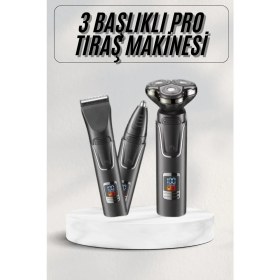 Resim Msa-Shop Yüksek Performanslı 3 Başlıklı Profesyonel Şarjlı Islak ve Kuru Kullanıma Uygun 