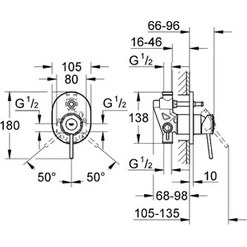 Resim Grohe BauClassic Ankastre Banyo Duş Bataryası - 29047000 