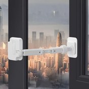 Resim Pencere Sınırlayıcı Güvenlik Kilidi Düşmeyi Önleyici Destek Çubuğu İki Ayarlanabilir Pozisyonla: İlk Pozisyon Sabitlenebilir, İkinci Pozisyon Uzatılabilir Ancak Sabitlenemez - Plastik Pencereler İçin Uygundur 