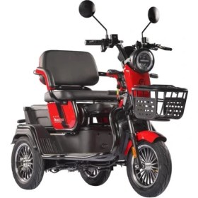 Resim Motolüx Fayton Fx08 Kırmızı Elektrikli Motosiklet 60V 24Ah 250 kg Taşıma Kapasitesi 3 Tekerlekli 