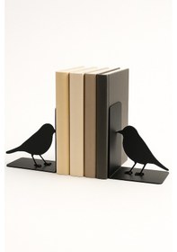 Resim Kuş Figürlü Metal Kitap Tutucu 2 Li Set Doğa Temalı Dekoratif Masa Üstü Aksesuar 