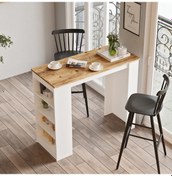 Resim Robinhome Robin Home Thales Bar Masası Mutfak Yemek Masası Çam Beyaz 