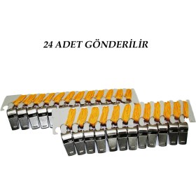 Resim 24 Adet Metal Düdük 4741 Ahşap Rengi 