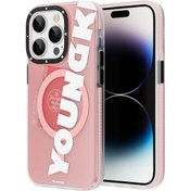 Resim Youngkit Iphone 14 Pro Max Uyumlu Kılıf Magsafe Şarj Özellikli Binfen Serisi Yazı Temalı Kapak 